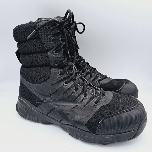 Reebok #RB8720 Men's Side-Zip Tactical Boot - Black - size 11.5 - Picture 1 of 14